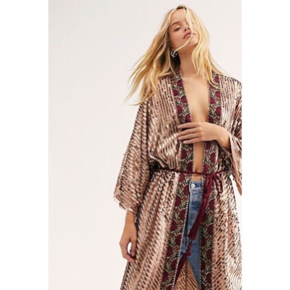 NWT Free People Light Is Coming Duster Sequin Robe